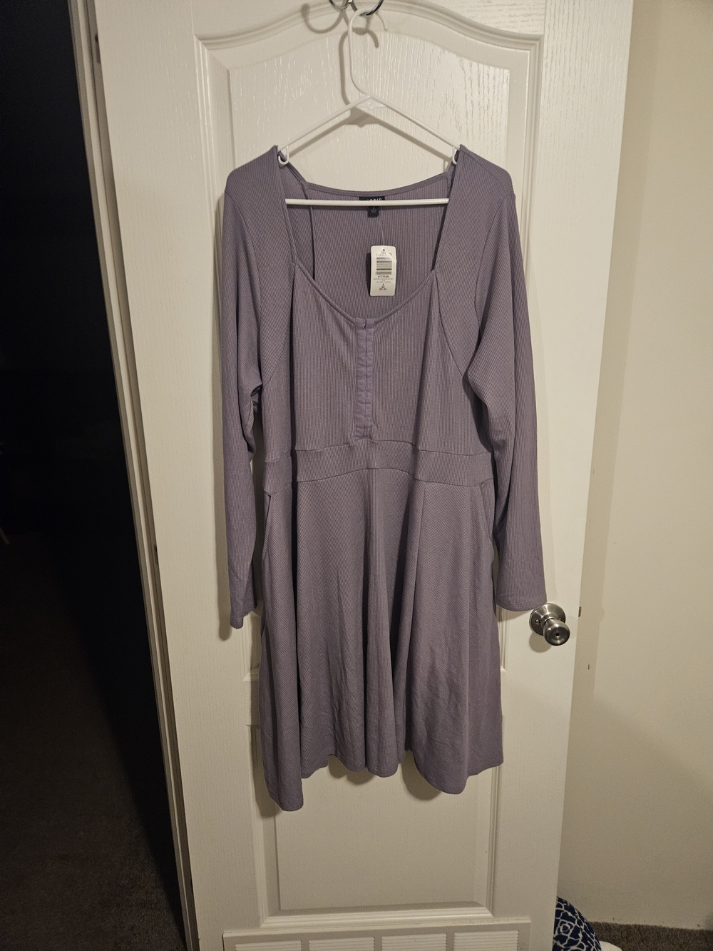 torrid Lavender Long Sleeve Scoop Neck Swing Dress